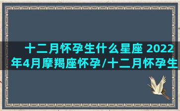 十二月怀孕生什么星座 2022年4月摩羯座怀孕/十二月怀孕生什么星座 2022年4月摩羯座怀孕-我的网站